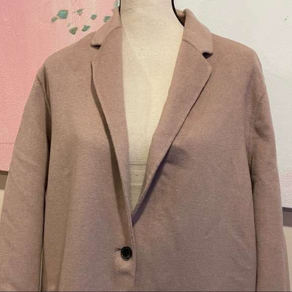 ALLSAINTS Anya Wool-blend Coat In Quartz Pink Pockets 2 Buttons NWT $525 - Picture 3 of 12